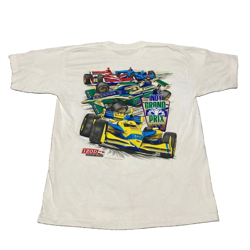 Vintage 2010 Indy Grand Prix Sonoma Racing T-Shirt Bay Side White Large USA Made - Picture 3 of 8